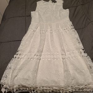 LULU'S Madly in Love White Lace Sleeveless Dress